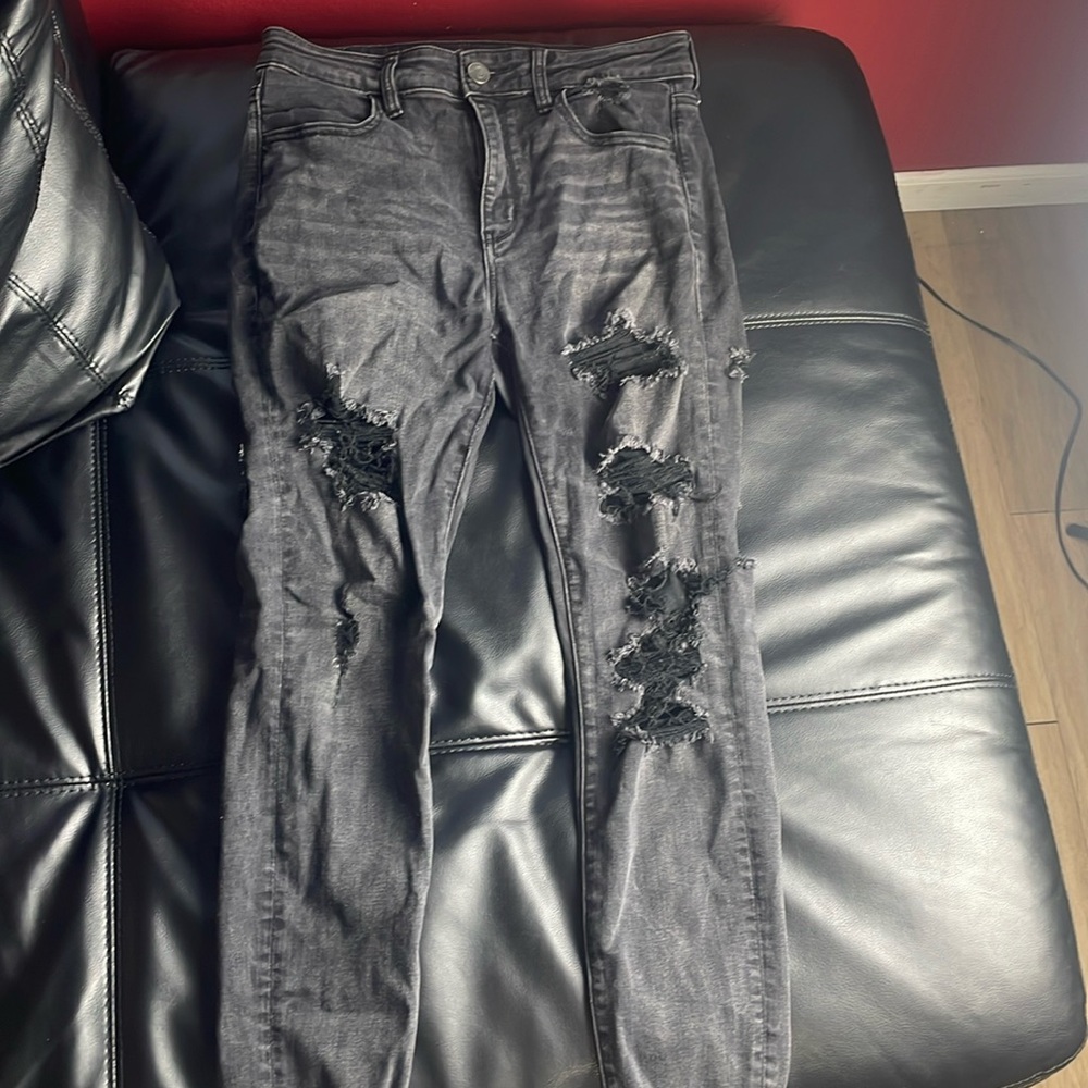 American Eagle Outfitters Black Ripped Jeans